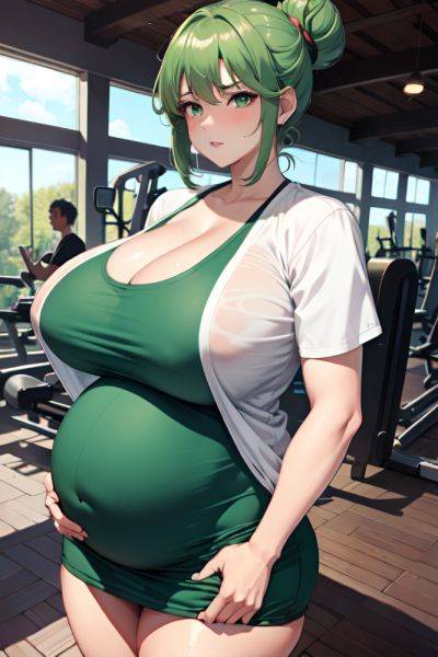 Anime Pregnant Huge Boobs 40s Age Serious Face Green Hair Hair Bun Hair Style Dark Skin Watercolor Gym Front View Cumshot Schoolgirl 3676124358965220313 - AI Hentai - aihentai.co on pornintellect.com