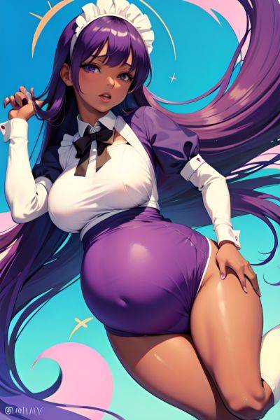 Anime Pregnant Small Tits 60s Age Orgasm Face Purple Hair Bangs Hair Style Dark Skin Skin Detail (beta) Oasis Front View Jumping Maid 3676174609595724243 - AI Hentai - aihentai.co on pornintellect.com