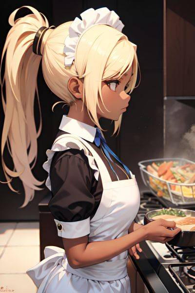 Anime Busty Small Tits 18 Age Serious Face Blonde Ponytail Hair Style Dark Skin Skin Detail (beta) Mall Side View Cooking Maid 3676298304655447885 - AI Hentai - aihentai.co on pornintellect.com
