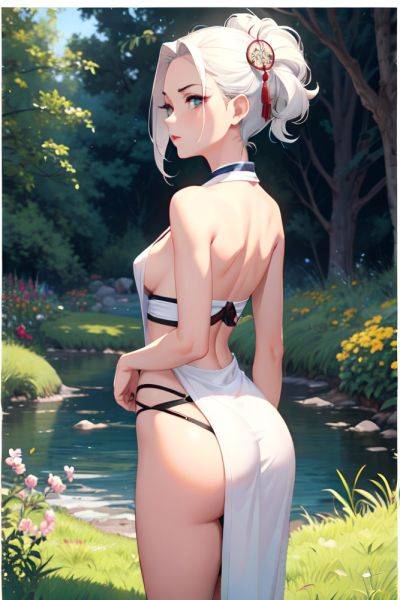 Anime Skinny Small Tits 30s Age Seductive Face White Hair Slicked Hair Style Dark Skin Comic Meadow Back View Working Out Geisha 3671300251727024834 - AI Hentai - aihentai.co on pornintellect.com