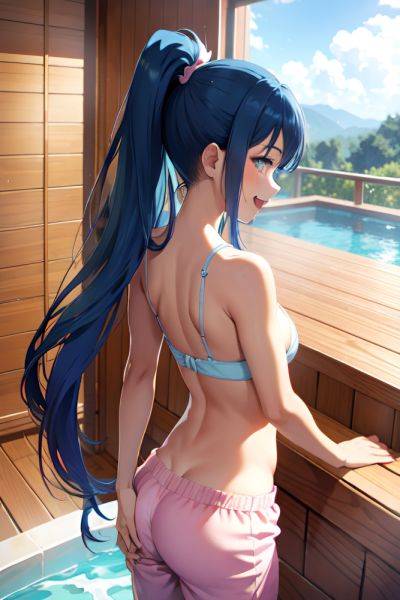 Anime Busty Small Tits 18 Age Laughing Face Blue Hair Ponytail Hair Style Dark Skin Soft + Warm Sauna Back View Bathing Pajamas 3671323444533988656 - AI Hentai - aihentai.co on pornintellect.com