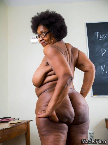 Angry black hair standing from behind muscular classroom looking back AI porn - made.porn on pornintellect.com