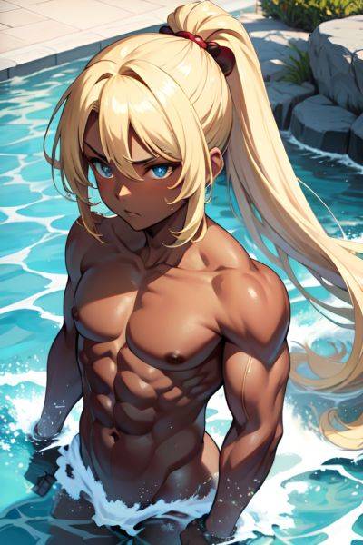 Anime Muscular Small Tits 18 Age Serious Face Blonde Ponytail Hair Style Dark Skin Comic Stage Side View Bathing Nude 3671435542704401860 - AI Hentai - aihentai.co on pornintellect.com