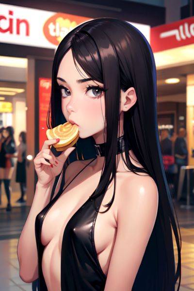 Anime Skinny Small Tits 40s Age Pouting Lips Face Brunette Straight Hair Style Dark Skin Film Photo Mall Close Up View Eating Goth 3671508987123489929 - AI Hentai - aihentai.co on pornintellect.com