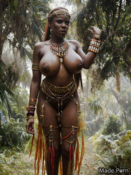 Natural tits babe woman hairband multicolored hair busty tribal AI porn - made.porn on pornintellect.com