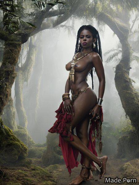 Necklace long hair vampire african oiled body dark fantasy tribal AI porn - made.porn on pornintellect.com
