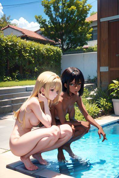 Anime Skinny Small Tits 60s Age Shocked Face Blonde Messy Hair Style Dark Skin Crisp Anime Pool Front View Squatting Nude 3671547641829565349 - AI Hentai - aihentai.co on pornintellect.com