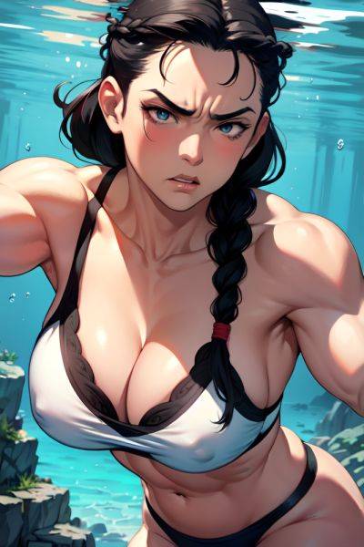 Anime Muscular Huge Boobs 70s Age Angry Face Black Hair Braided Hair Style Light Skin Comic Underwater Close Up View Straddling Teacher 3671648143670379500 - AI Hentai - aihentai.co on pornintellect.com