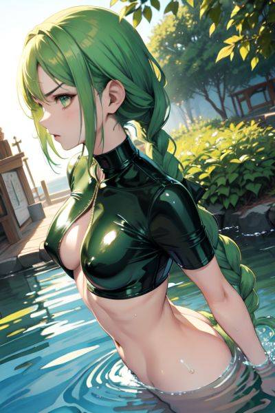 Anime Skinny Small Tits 20s Age Angry Face Green Hair Braided Hair Style Light Skin Watercolor Church Side View Bathing Latex 3671764107706623396 - AI Hentai - aihentai.co on pornintellect.com