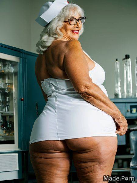 Fairer skin white hair big hips woman 80 glasses made AI porn - made.porn on pornintellect.com