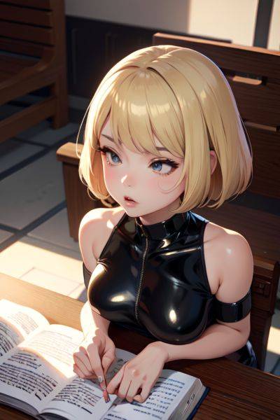 Anime Busty Small Tits 50s Age Serious Face Blonde Bobcut Hair Style Light Skin Charcoal Church Close Up View Sleeping Latex 3676402672849613805 - AI Hentai - aihentai.co on pornintellect.com