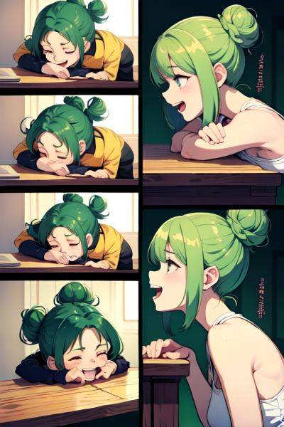 Anime Busty Small Tits 18 Age Laughing Face Green Hair Hair Bun Hair Style Light Skin Comic Jungle Side View Sleeping Goth 3676468385850195099 - AI Hentai - aihentai.co on pornintellect.com