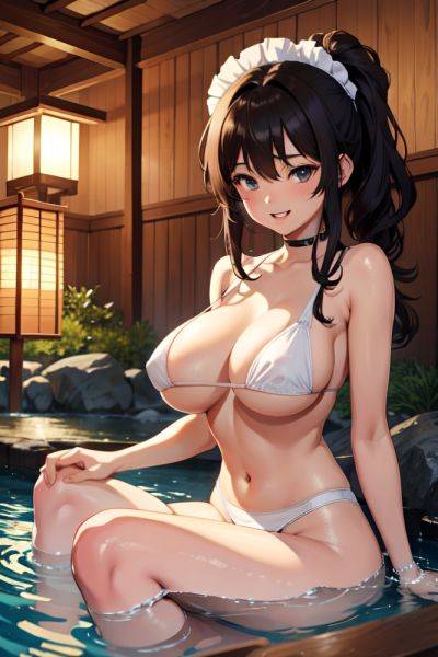 Anime Skinny Huge Boobs 18 Age Laughing Face Brunette Messy Hair Style Dark Skin Vintage Onsen Side View Gaming Maid 3676476116303973073 - AI Hentai - aihentai.co on pornintellect.com