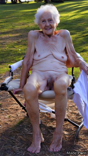 White hair photo 90 medium shot gyno woman park AI porn - made.porn on pornintellect.com
