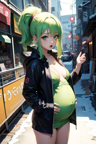 Anime Pregnant Small Tits 60s Age Shocked Face Green Hair Straight Hair Style Light Skin Cyberpunk Snow Front View On Back Fishnet 3678037766864394073 - AI Hentai - aihentai.co on pornintellect.com
