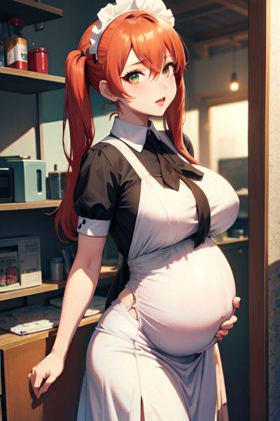 Anime Pregnant Small Tits 40s Age Seductive Face Ginger Pigtails Hair Style Light Skin Cyberpunk Oasis Front View On Back Maid 3678200116630409977 - AI Hentai - aihentai.co on pornintellect.com