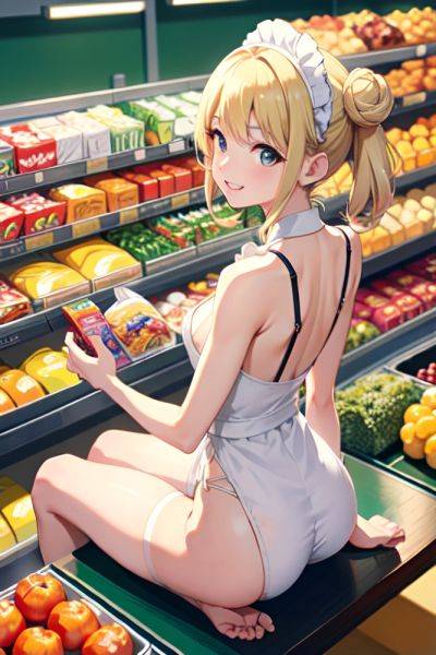 Anime Skinny Small Tits 60s Age Happy Face Blonde Hair Bun Hair Style Light Skin Crisp Anime Grocery Back View Straddling Maid 3678265829630750490 - AI Hentai - aihentai.co on pornintellect.com