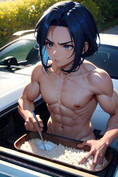 Anime Muscular Small Tits 30s Age Serious Face Blue Hair Slicked Hair Style Dark Skin Crisp Anime Car Side View Cooking Nude 3678393390161302747 - AI Hentai - aihentai.co on pornintellect.com