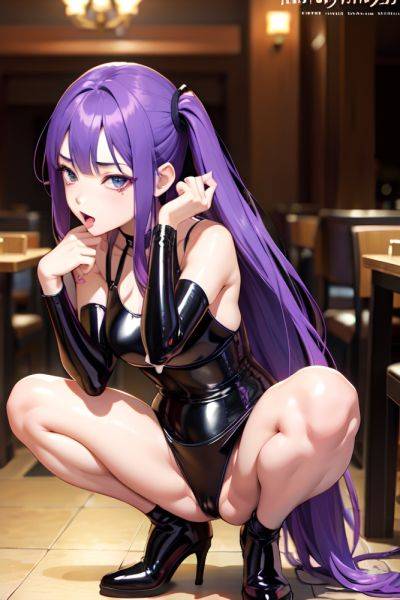 Anime Skinny Small Tits 18 Age Ahegao Face Purple Hair Straight Hair Style Light Skin Dark Fantasy Restaurant Front View Squatting Latex 3678470699597046822 - AI Hentai - aihentai.co on pornintellect.com