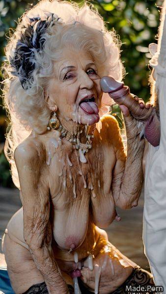 Bukkake blowjob indoors slutty long hair white hair wild afro AI porn - made.porn on pornintellect.com