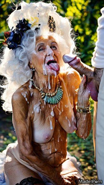 Harlequin 90 slutty woman white hair wild afro blowjob AI porn - made.porn on pornintellect.com