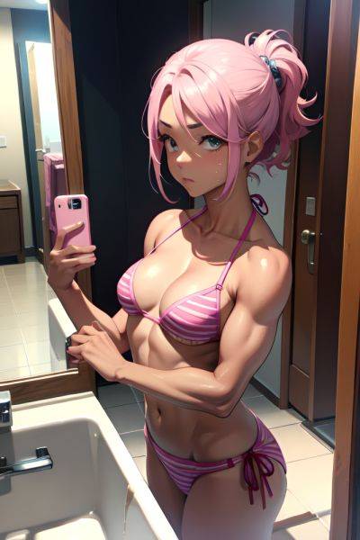 Anime Muscular Small Tits 60s Age Sad Face Pink Hair Slicked Hair Style Dark Skin Mirror Selfie Party Front View Bathing Bikini 3678578932750909639 - AI Hentai - aihentai.co on pornintellect.com