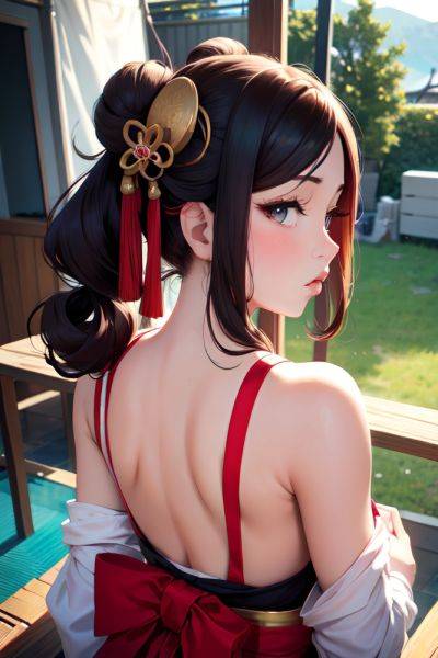 Anime Busty Small Tits 50s Age Pouting Lips Face Ginger Hair Bun Hair Style Dark Skin Film Photo Tent Back View Working Out Geisha 3678609856515776238 - AI Hentai - aihentai.co on pornintellect.com