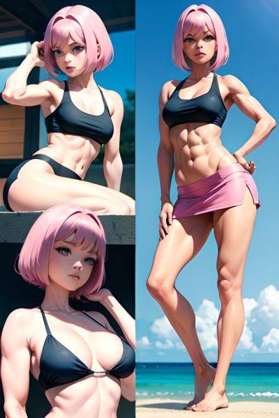Anime Muscular Small Tits 60s Age Seductive Face Pink Hair Bangs Hair Style Light Skin Comic Club Close Up View Yoga Mini Skirt 3678783802229575122 - AI Hentai - aihentai.co on pornintellect.com