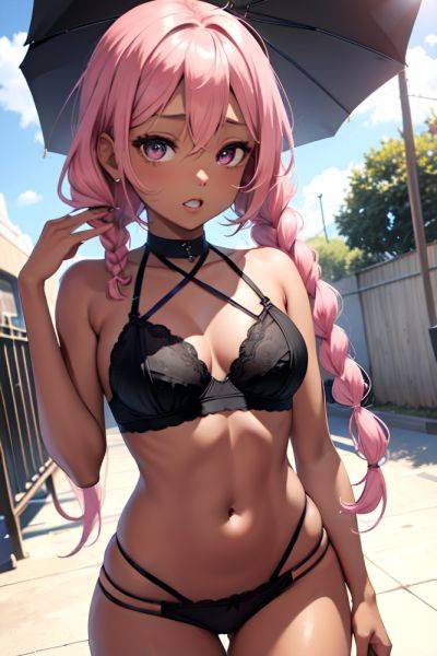 Anime Skinny Small Tits 30s Age Orgasm Face Pink Hair Braided Hair Style Dark Skin Black And White Party Front View T Pose Bra 3678799264599532846 - AI Hentai - aihentai.co on pornintellect.com