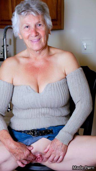 Seduction wife huge boobs looking at viewer woman belt sweater AI porn - made.porn on pornintellect.com