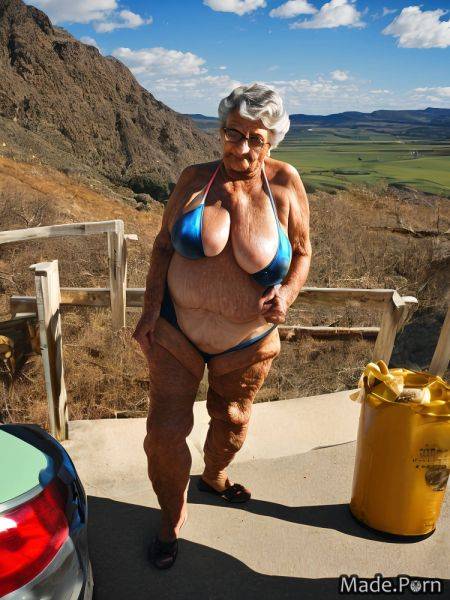 Standing nude bikini woman fisheye gigantic boobs oiled body AI porn - made.porn on pornintellect.com