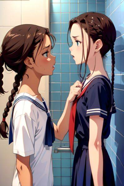 Anime Skinny Small Tits 40s Age Angry Face Brunette Braided Hair Style Light Skin Film Photo Shower Side View Eating Schoolgirl 3679185811621187128 - AI Hentai - aihentai.co on pornintellect.com