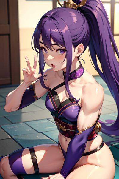 Anime Muscular Small Tits 18 Age Shocked Face Purple Hair Ponytail Hair Style Light Skin Soft Anime Bar Close Up View Straddling Geisha 3679263120586371047 - AI Hentai - aihentai.co on pornintellect.com