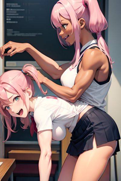 Anime Muscular Small Tits 60s Age Laughing Face Pink Hair Pigtails Hair Style Dark Skin Watercolor Restaurant Side View Bending Over Schoolgirl 3679309506233761375 - AI Hentai - aihentai.co on pornintellect.com