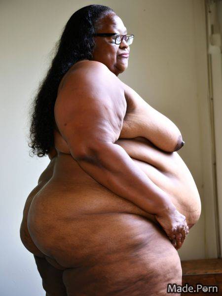 Nude sideview chubby curly hair looking at viewer photo thighs AI porn - made.porn on pornintellect.com