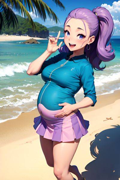 Anime Pregnant Small Tits 50s Age Happy Face Purple Hair Slicked Hair Style Light Skin 3d Beach Front View Jumping Mini Skirt 3679402278015685694 - AI Hentai - aihentai.co on pornintellect.com