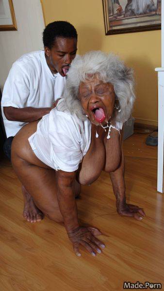 Screaming yellow white hair fat full shot african american open mouth AI porn - made.porn - Usa on pornintellect.com