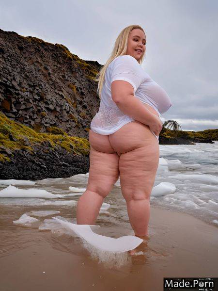 Woman 20 beach gigantic boobs realistic art blonde nipples AI porn - made.porn on pornintellect.com