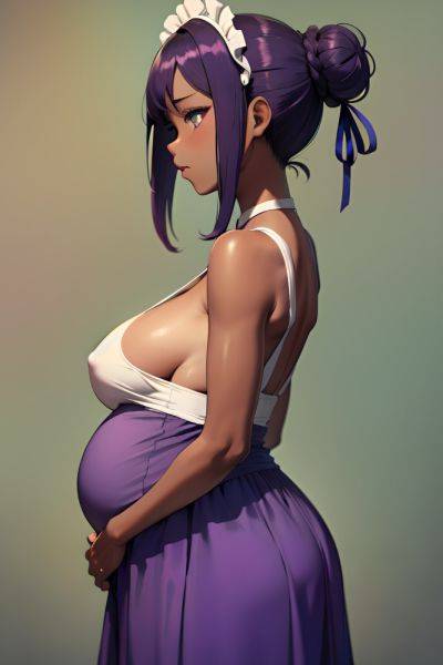 Anime Pregnant Small Tits 20s Age Sad Face Purple Hair Hair Bun Hair Style Dark Skin Skin Detail (beta) Bar Side View On Back Maid 3679537568999574558 - AI Hentai - aihentai.co on pornintellect.com