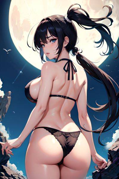 Anime Skinny Huge Boobs 80s Age Ahegao Face Black Hair Pigtails Hair Style Light Skin Black And White Moon Back View Jumping Lingerie 3679668995447474383 - AI Hentai - aihentai.co on pornintellect.com