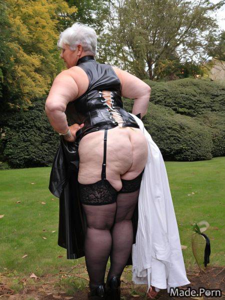 Back view white hair bracelet big ass high heels earrings cosplay AI porn - made.porn on pornintellect.com
