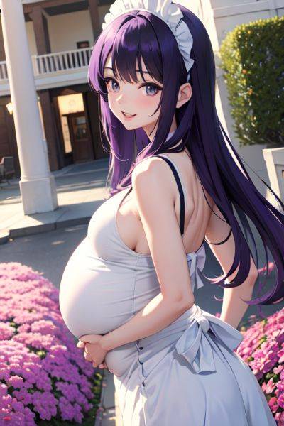Anime Pregnant Small Tits 20s Age Happy Face Purple Hair Bangs Hair Style Light Skin Black And White Yacht Back View T Pose Maid 3676541829304603875 - AI Hentai - aihentai.co on pornintellect.com