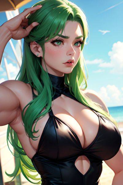 Anime Muscular Huge Boobs 60s Age Pouting Lips Face Green Hair Slicked Hair Style Light Skin Dark Fantasy Yacht Side View Cumshot Goth 3676595946380648234 - AI Hentai - aihentai.co on pornintellect.com