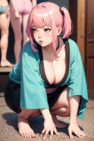Anime Chubby Small Tits 70s Age Serious Face Pink Hair Bangs Hair Style Dark Skin Charcoal Changing Room Close Up View Squatting Kimono 3676626870105264661 - AI Hentai - aihentai.co on pornintellect.com