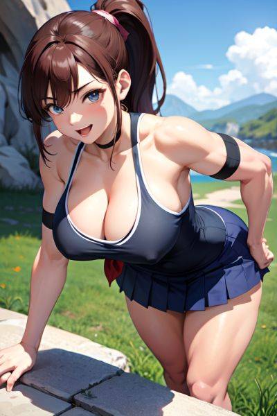 Anime Muscular Huge Boobs 18 Age Happy Face Brunette Ponytail Hair Style Light Skin Skin Detail (beta) Cave Front View Bending Over Schoolgirl 3676696448616944924 - AI Hentai - aihentai.co on pornintellect.com