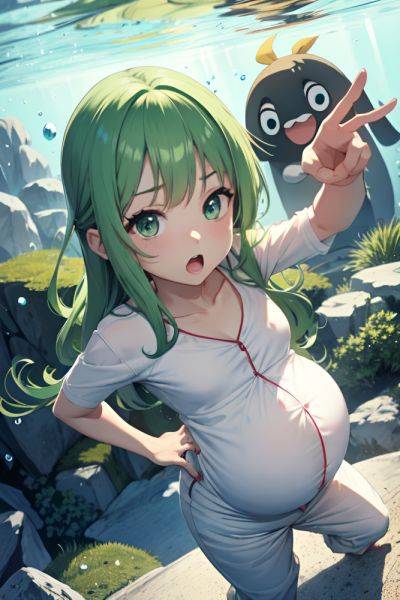 Anime Pregnant Small Tits 60s Age Shocked Face Green Hair Straight Hair Style Light Skin Black And White Underwater Front View Plank Pajamas 3679784959565695951 - AI Hentai - aihentai.co on pornintellect.com