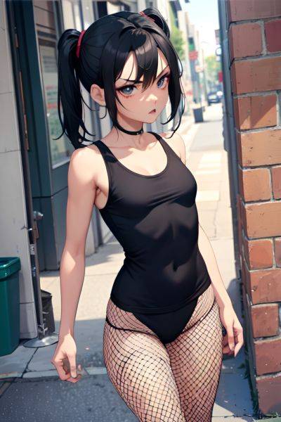 Anime Skinny Small Tits 30s Age Angry Face Black Hair Pigtails Hair Style Dark Skin Painting Street Side View Working Out Fishnet 3679842941161098269 - AI Hentai - aihentai.co on pornintellect.com