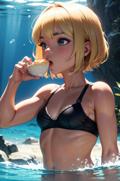 Anime Muscular Small Tits 80s Age Shocked Face Blonde Bobcut Hair Style Dark Skin 3d Underwater Side View Eating Bra 3680036215155757488 - AI Hentai - aihentai.co on pornintellect.com