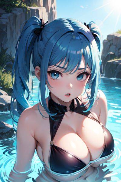 Anime Busty Huge Boobs 50s Age Serious Face Blue Hair Pigtails Hair Style Light Skin Skin Detail (beta) Underwater Front View Bathing Goth 3680357049240482390 - AI Hentai - aihentai.co on pornintellect.com