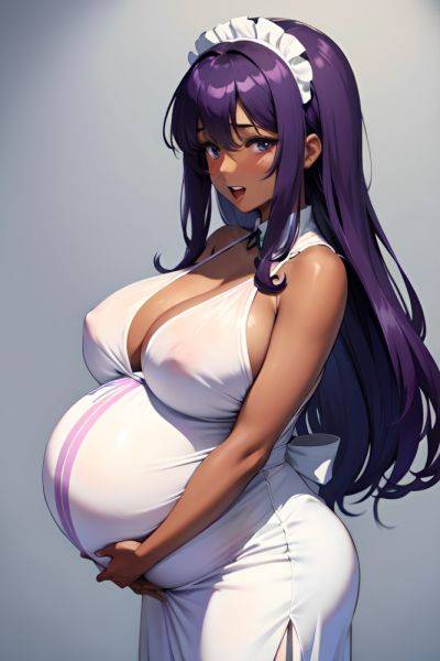 Anime Pregnant Huge Boobs 40s Age Orgasm Face Purple Hair Straight Hair Style Dark Skin Watercolor Party Front View On Back Maid 3680125121003374589 - AI Hentai - aihentai.co on pornintellect.com
